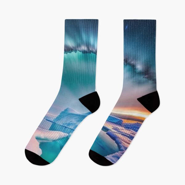 Item preview, Enchanted Antarctic Evening: Aurora Australis Illuminating Frozen Wonderland  designed and sold by EnchantedVista.