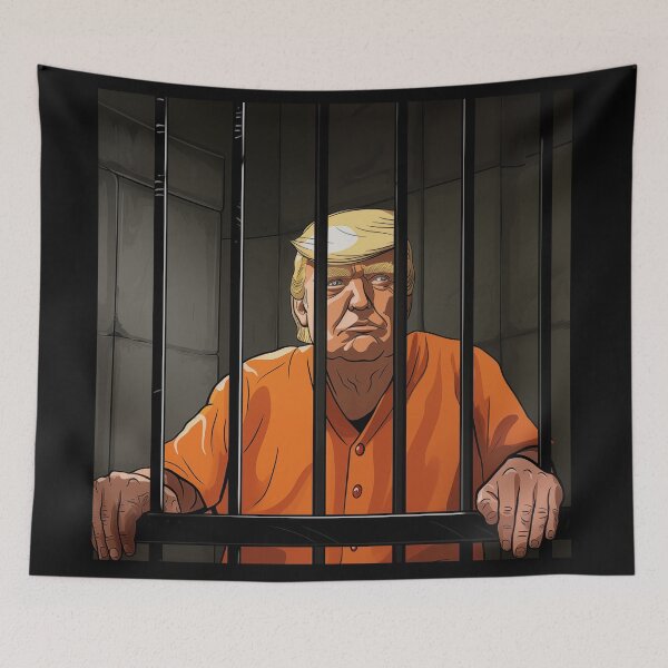 Item preview, Donald Trump Convicted Felon Behind Bars designed and sold by DyfunctionalTee.