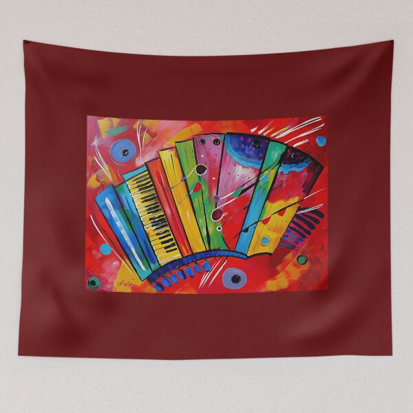Item preview, Accordion Symphony - Vibrant Abstract Composition with Dynamic Shapes and Playful Motifs designed and sold by OlfactoART Studio.