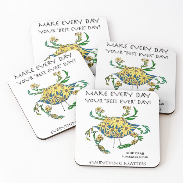 Item preview, Blue Crab Art, Blackeyed Susan Blue Crab Art, Animal Art with Quotes designed and sold by Colleen Macomber.