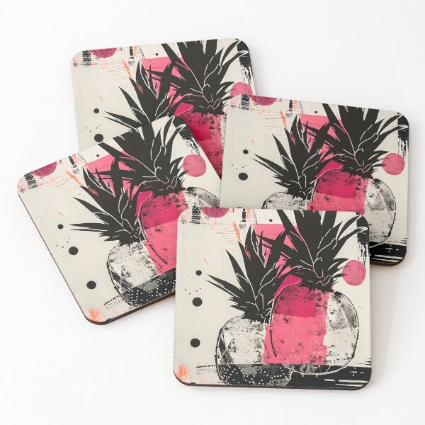 Item preview, Vibrant Pineapple Delight- Modern Abstract Composition with Dynamic Accents AI Generated designed and sold by OlfactoART Studio.
