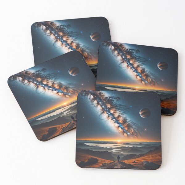 Item preview, Lone Wanderer On Mars: Stunning Sunset & Milky Way designed and sold by EnchantedVista.