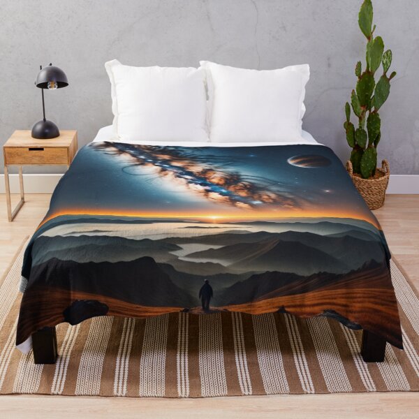 Item preview, Lone Wanderer On Mars: Stunning Sunset & Milky Way designed and sold by EnchantedVista.