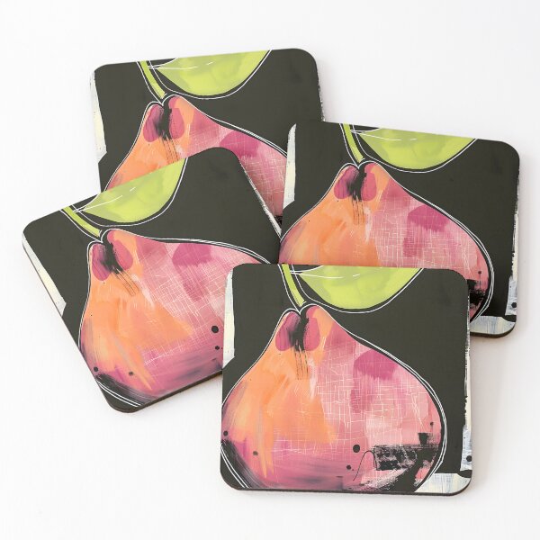 Item preview, Energetic Elegance - Abstract Pear with Broad, Expressive Strokes and Vibrant Splashes of Color designed and sold by OlfactoART Studio.
