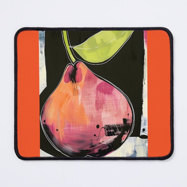 Item preview, Energetic Elegance - Abstract Pear with Broad, Expressive Strokes and Vibrant Splashes of Color designed and sold by OlfactoART Studio.