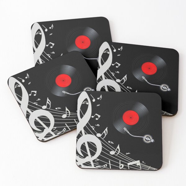 Item preview, Music Notation & Red Label Vinyl On Black designed and sold by BrightrDayMusicArt.