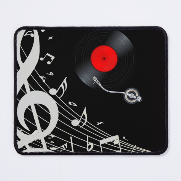 Item preview, Music Notation & Red Label Vinyl On Black designed and sold by BrightrDayMusicArt.