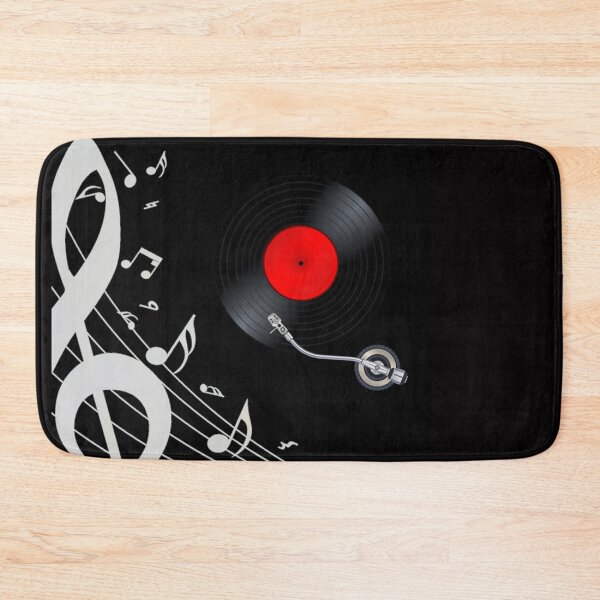 Item preview, Music Notation & Red Label Vinyl On Black designed and sold by BrightrDayMusicArt.