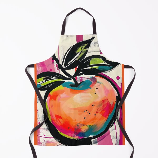 Item preview, Dynamic Orchard- Vibrant Abstract Composition with Stylized Apple Focal Point AI Generated designed and sold by OlfactoART Studio.