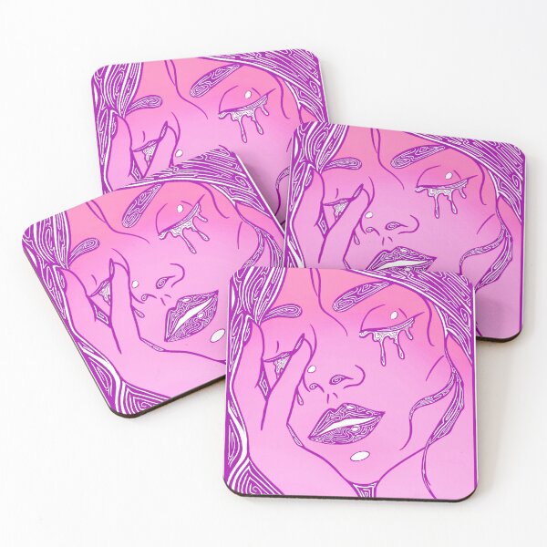Item preview, Retro Abstract Crying Woman -Vintage Comic Pop-art -Pink and Purple Magenta  designed and sold by Mitch616Art.