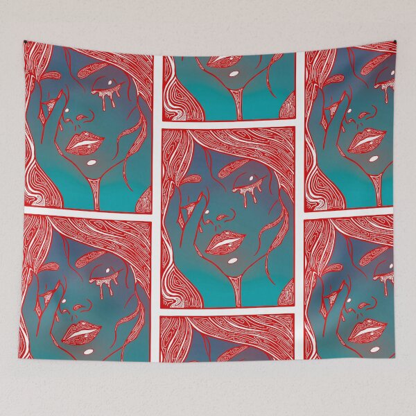 Item preview, Retro Abstract Crying Woman -Vintage Comic Pop-art - Red  designed and sold by Mitch616Art.