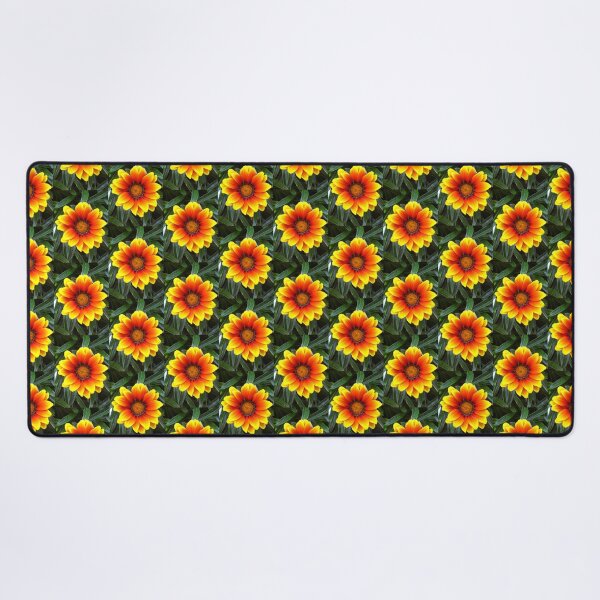 Item preview, Fireburst Gazania in Vibrant Orange and Yellow with Green Leaves designed and sold by JoyousArt4u.