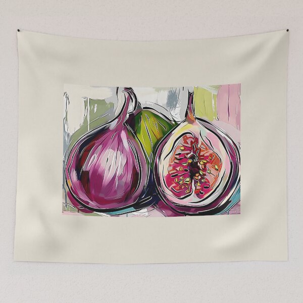 Item preview, Botanical Colorful Symphony - Dynamic Figs with Expressive Strokes and Drips Generative AI designed and sold by OlfactoART Studio.