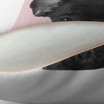 Alternate view of Blush pink Frenchie pop Throw Pillow