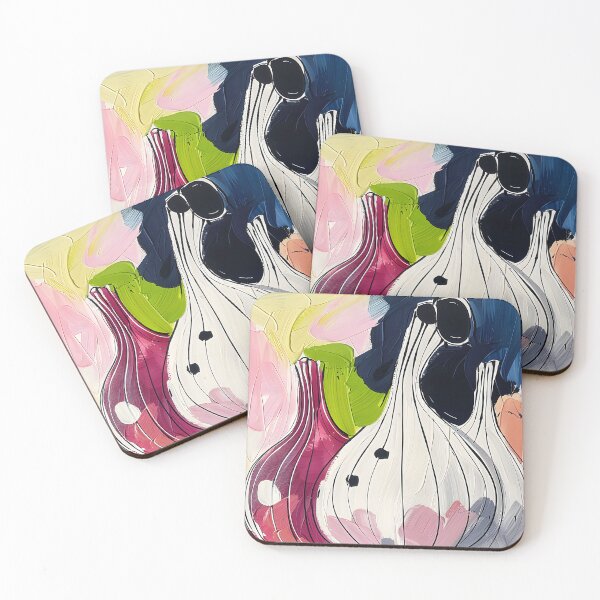 Item preview, Organic Culinary Abstraction - Vibrant Garlic-Inspired Shapes Amidst Swaths of Color AI Generated designed and sold by OlfactoART Studio.