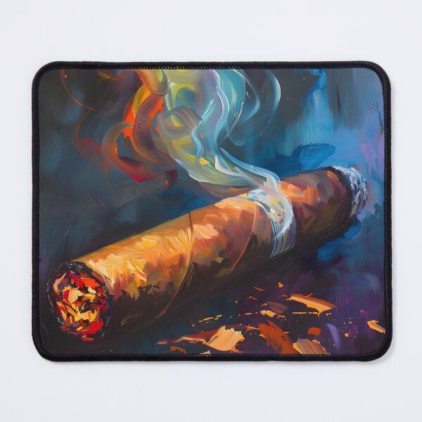 Item preview, Cigar Aficionado Dancing Embers - Vibrant Cigar Smoke Against Dark Background AI Generated designed and sold by OlfactoART Studio.