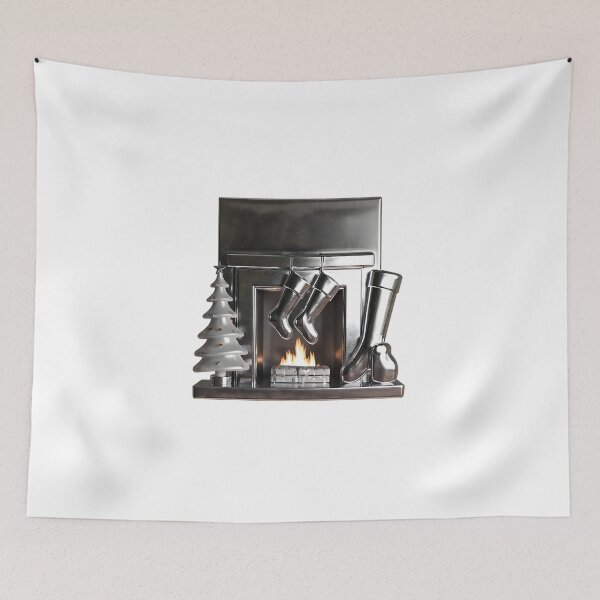 Item preview, Metal Fireplace with Stockings and Christmas tree designed and sold by ha11e11.
