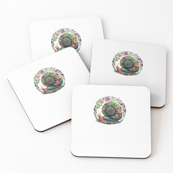 Item preview, Floral Snail Artwork in watercolor paint designed and sold by EmeraldCauldren.