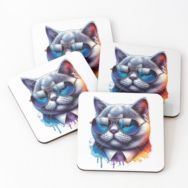 Artikelvorschau, Aquarell Coole Britisch Kurzhaar Katze entworfen und verkauft von TheAnimalZ00.