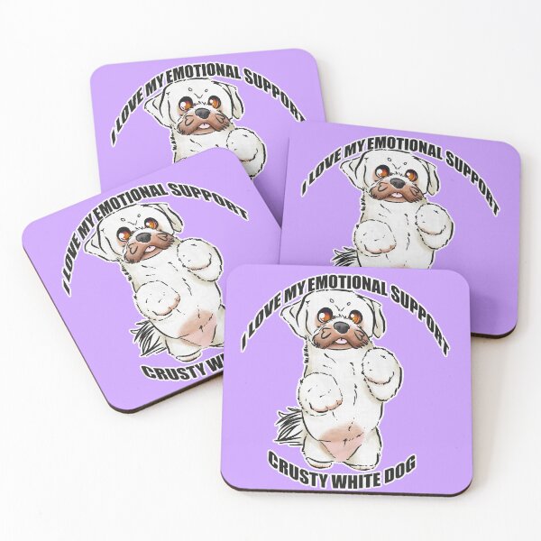 Item preview, I love my emotional support crusty white dog designed and sold by Sparklepupfaeri.