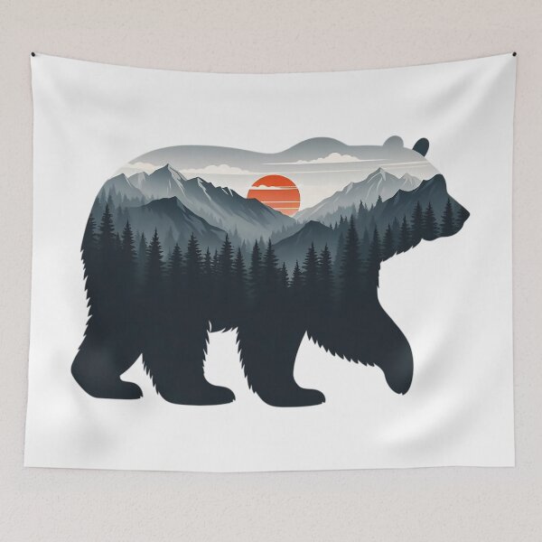 Item preview, Bear Silhouette Mountain Adventure designed and sold by SportsT-Shirts.