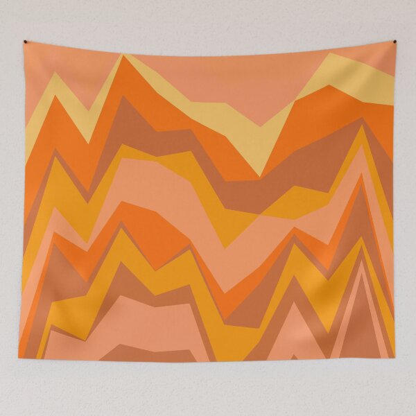Item preview, Warm Multicolor Orange Line Graph Abstract Layered Peaks designed and sold by Alchemy-A-La-G.
