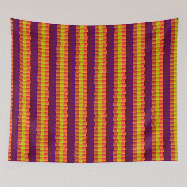 Item preview, Geometric Hot Rainbow Layered Scales Abstract Fluid Lines designed and sold by Alchemy-A-La-G.