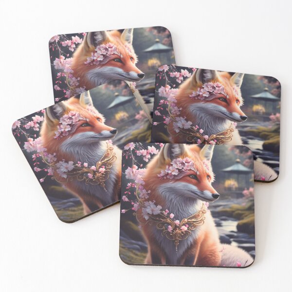 Artikelvorschau, Fuchs-Portrait. Fuchs mit Kirschblüte, Blumenfuchs, Vintage-Fuchs, Fuchs-Malerei, Peter Paul Rubens-Stil entworfen und verkauft von FoxVibes.