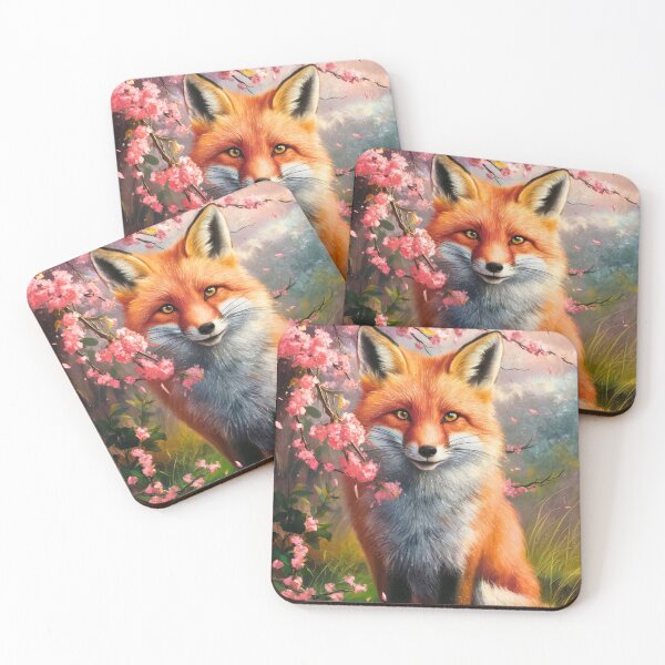 Artikelvorschau, Fuchs-Portrait. Fuchs mit Kirschblüte, Blumenfuchs, Vintage-Fuchs, Fuchs-Malerei, Peter Paul Rubens-Stil entworfen und verkauft von FoxVibes.
