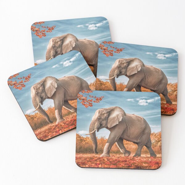 Artikelvorschau, Elefantenporträt. Elefantenfoto, Herbstsaison, lebendiger Elefant, Vintage-Elefant entworfen und verkauft von ElephantVibes.