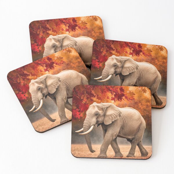 Artikelvorschau, Elefantenporträt. Elefantenfoto, Herbstsaison, lebendiger Elefant, Vintage-Elefant entworfen und verkauft von ElephantVibes.