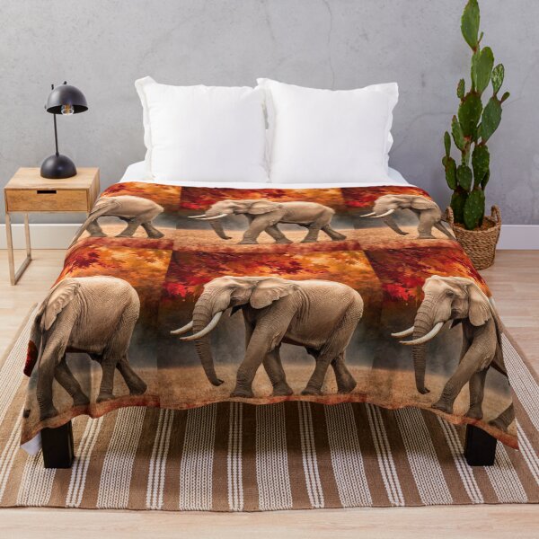 Artikelvorschau, Elefantenporträt. Elefantenfoto, Herbstsaison, lebendiger Elefant, Vintage-Elefant entworfen und verkauft von ElephantVibes.