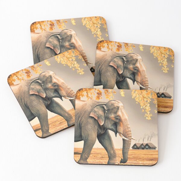 Artikelvorschau, Elefantenporträt. Elefantenfoto, Herbstsaison, lebendiger Elefant, Vintage-Elefant entworfen und verkauft von ElephantVibes.