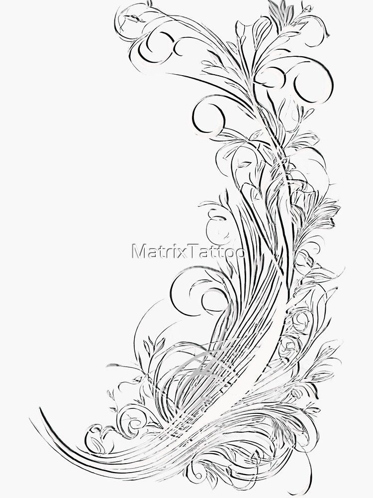 Reverse Ornamental filigree tattoo