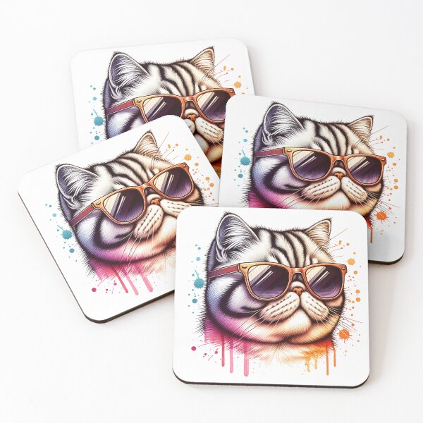 Item preview, Watercolor Exotic Shorthair Cat Wearing Sunglasses designed and sold by TheAnimalZ00.