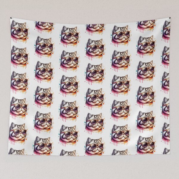 Item preview, Watercolor Exotic Shorthair Cat Wearing Sunglasses designed and sold by TheAnimalZ00.