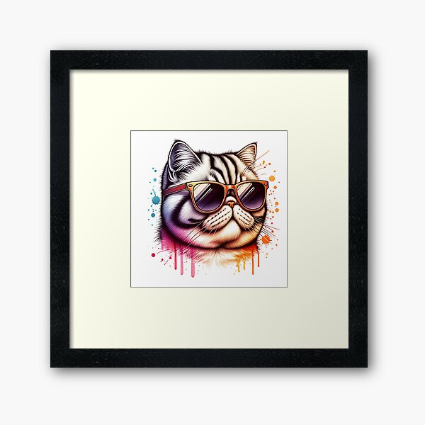 Item preview, Watercolor Exotic Shorthair Cat Wearing Sunglasses designed and sold by TheAnimalZ00.