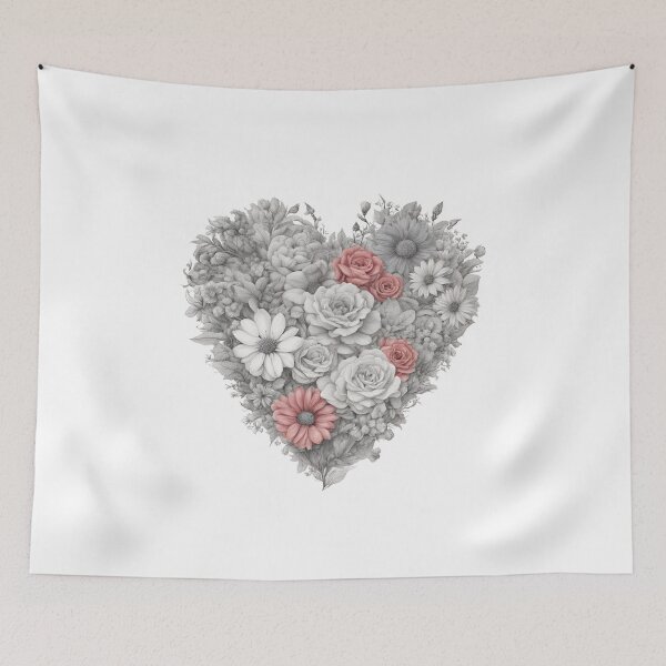 Item preview, Floral Heart Illustration | Romantic Botanical Art | Nature-Inspired Design designed and sold by Epic--Art.