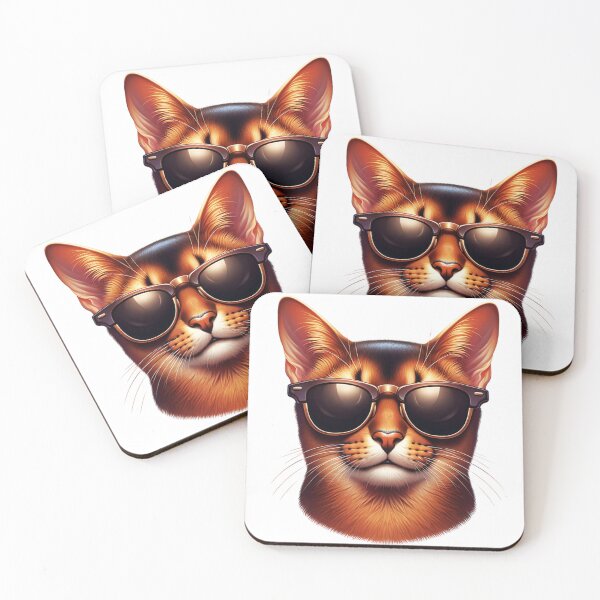 Item preview, Abyssinian Cat Wearing Sunglasses designed and sold by TheAnimalZ00.