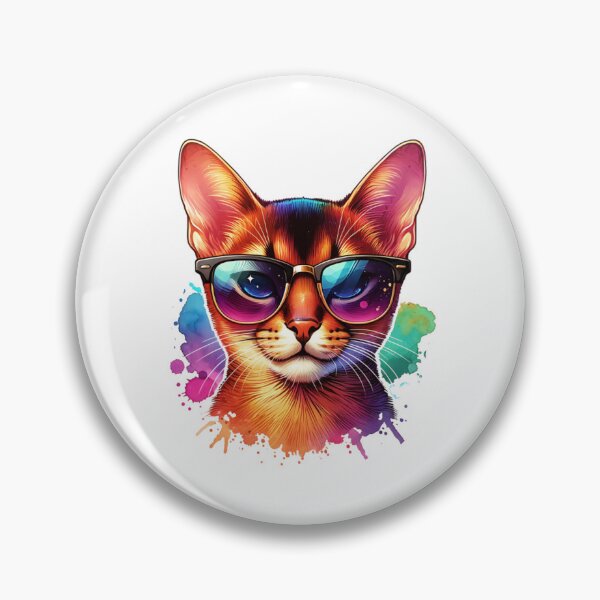 Item preview, Watercolor Abyssinian Cat Wearing Sunglasses designed and sold by TheAnimalZ00.