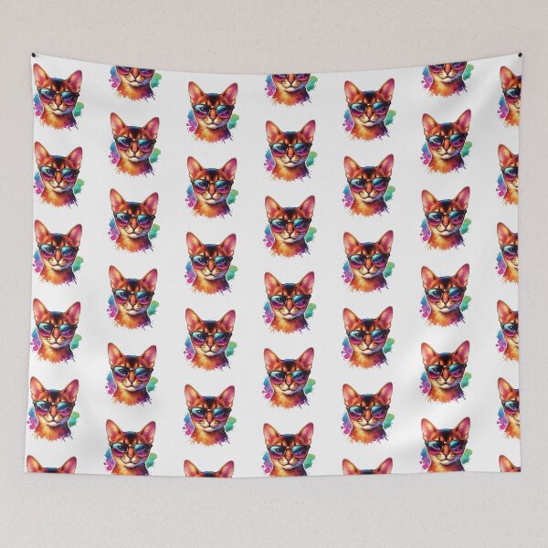 Item preview, Watercolor Abyssinian Cat Wearing Sunglasses designed and sold by TheAnimalZ00.