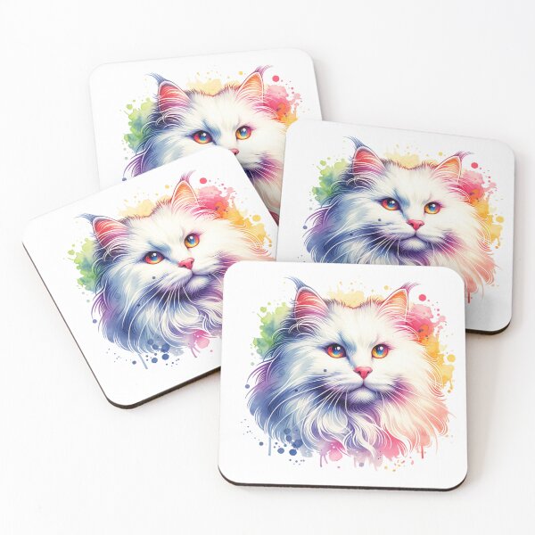 Item preview, Watercolor Turkish Angora Cat designed and sold by TheAnimalZ00.