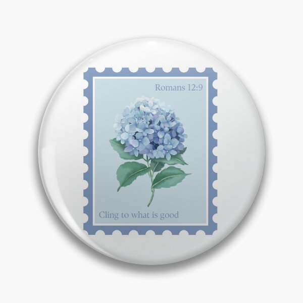 Item preview, Blue Hydrangea Bible Verse Stamp - Romans 12:9 - Cling to what is good  designed and sold by kaitlyn-luft.