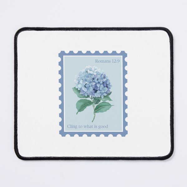 Item preview, Blue Hydrangea Bible Verse Stamp - Romans 12:9 - Cling to what is good  designed and sold by kaitlyn-luft.