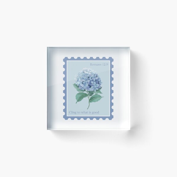 Artikelvorschau, Bibelvers-Stempel mit blauer Hortensie – Römer 12:9 – Haltet fest am Guten entworfen und verkauft von kaitlyn-luft.