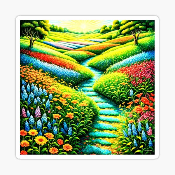 Item preview, Color Fly Fields: A Kaleidoscope of Floral Wonder designed and sold by Kingcls.