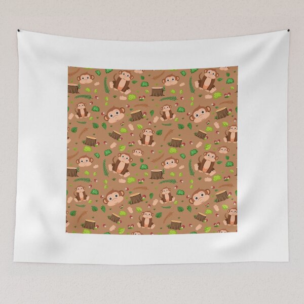 Item preview, Cheerful Chimps: Cute Monkey Seamless Pattern designed and sold by hjian8219.
