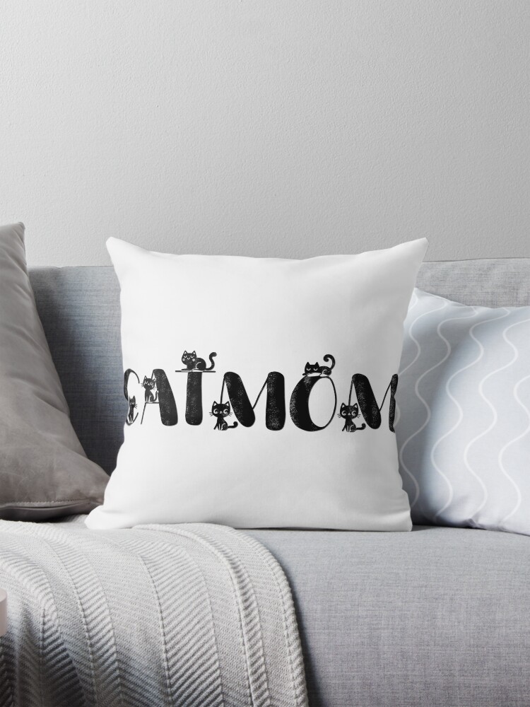 Thumbnail 1 of 4, Pillow, Cat Mom designed and sold by Besoul-Design.