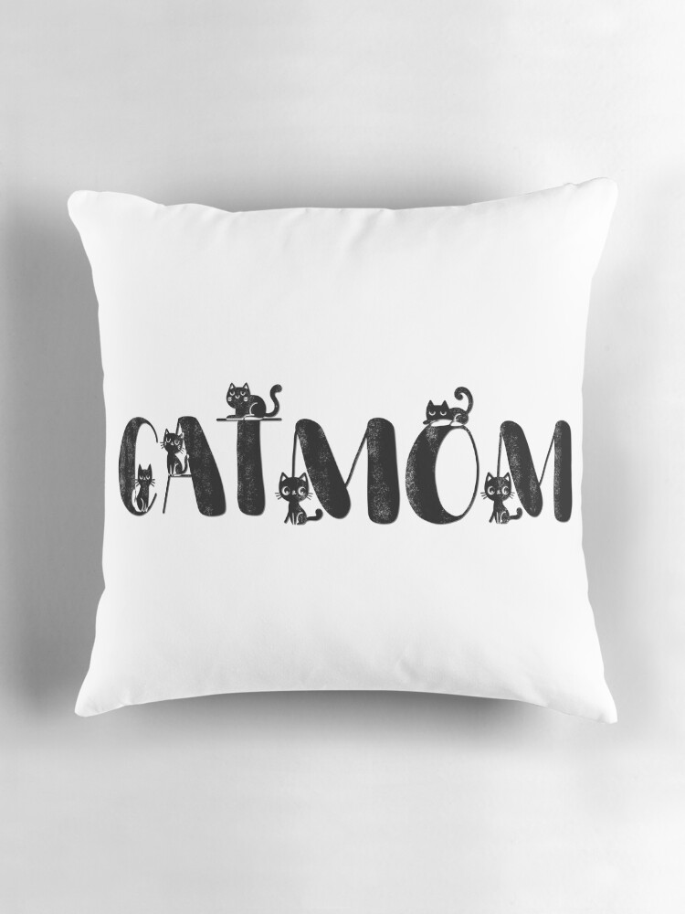 Thumbnail 3 of 4, Pillow, Cat Mom designed and sold by Besoul-Design.