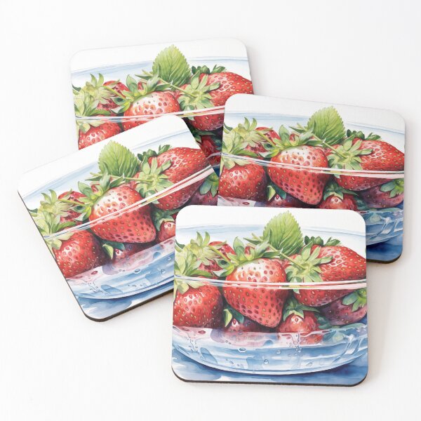 Item preview, Double Exposure White Background Strawberries in a bowl illustration designed and sold by Roxane Bay.